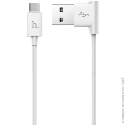  Hoco USB Cable UPM10 MicroUSB (L Shape) White 1.2m (1460315876)