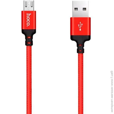  Hoco USB Cable X14 Times Speed MicroUSB Red/Black 1m (1460316035)
