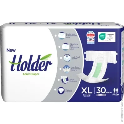 Подгузники Holder Подгузники для взрослых Holder Adult Diapers XL Extra Large 30 шт (8697405346660) Подгузники Holder Подгузники для взрослых Holder Adult Diapers XL Extra Large 30 шт (8697405346660)