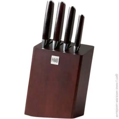   HuoHou Composite Steel Kitchen Knife Set 4 +  HU0033 Brown