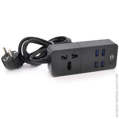 - IQ Power   -06, 1  + 4 USB, 2 ,  30,75, 2500W, Black, Box