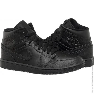   Jordan   Jordan 1 Mid Triple Black (554724-091-47)