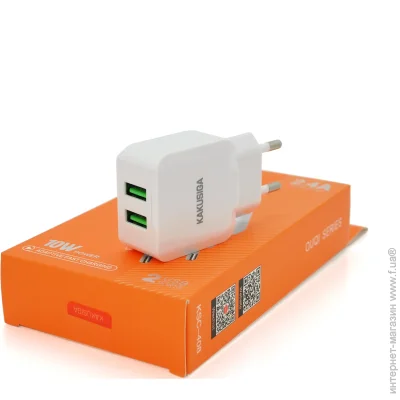   Kakusiga  AC100-240V KSC-408 OUQI, 2xUSB, 2.4A, White, Box