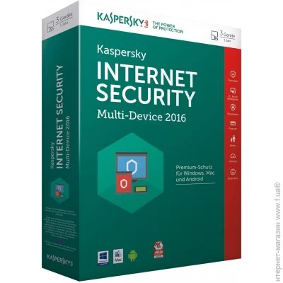   Kaspersky Internet Security 2016 Multi-Device 2+1 Desktop, 1 year, Renewal Box (KL1941OBBFR16)