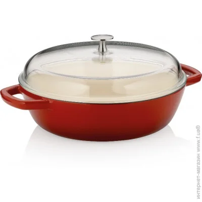 Сковорода сотейник Kela Calido 28см 3.8л (11964) червоний чавун з кришкою Сковорода сотейник Kela Calido 28см 3.8л (11964) червоний чавун з кришкою