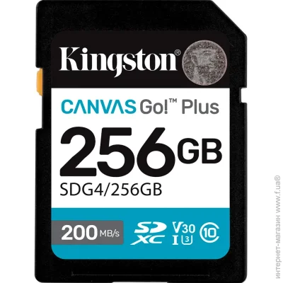  ' Kingston 256GB SDXC Canvas Go! Plus UHS-I U3 V30 Class 10 (SDG4/256GB)