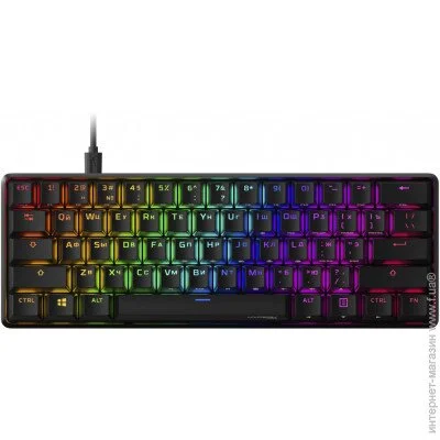 Hyperx Alloy Origin 60 Red USB RGB RU, Black (HKBO1S-RB-RU/G)