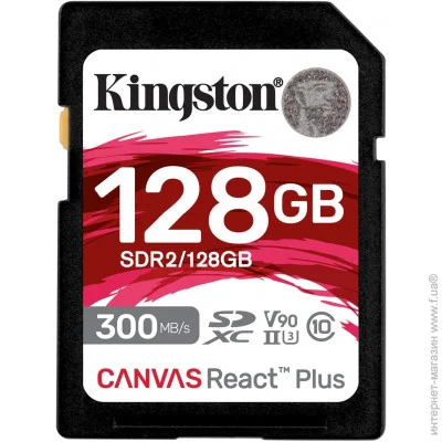   Kingston 128 GB SDXC Class 10 UHS-II U3 Canvas React Plus (SDR2/128GB)