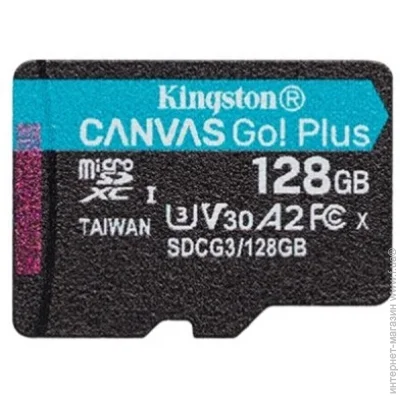  ' Kingston microSDXC 128GB Canvas Go Plus 170R A2 U3 V30 (SDCG3/128GBSP)