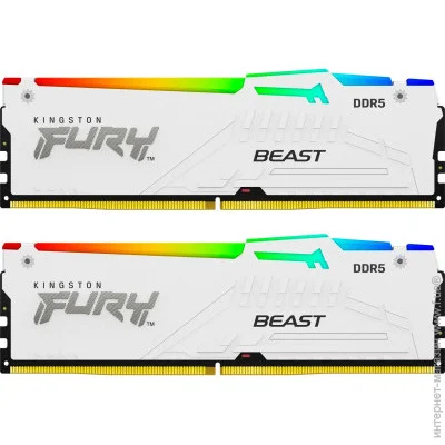  ' Kingston Fury 32 GB (2x16GB) 5200 MHz Beast White RGB (KF552C40BWAK2-32)