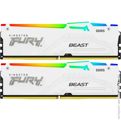  ' Kingston Fury 64GB 6000MT/s DDR5 CL30 DIMM (Kit of 2) FURY Beast White RGB XMP, EAN: 740617343274 (KF560C30BWAK2-64)