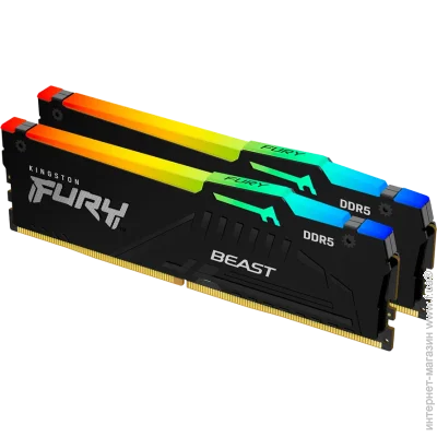  ' Kingston Fury DDR5 64GB 5600MT/s CL36 DIMM (Kit of 2) FURY Beast RGB (KF556C36BBE2AK2-64)
