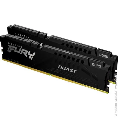  ' Kingston Fury DRAM 64GB 5200MT/s DDR5 CL40 DIMM (Kit of 2) FURY Beast Black EAN: 740617326550 (KF552C40BBK2-64)