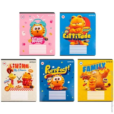 Kite Набор тетрадей 12 лист. линейка Garfield 5 шт. Kite Набор тетрадей 12 лист. линейка Garfield 5 шт.