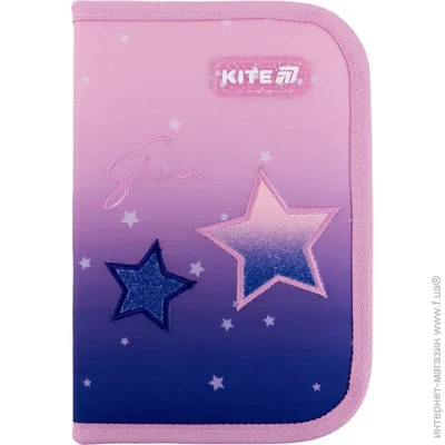 Шкільний пенал Kite Пенал школьный Sparkling 2 отвороты K25-622-1 розовый с фиолетовым Шкільний пенал Kite Пенал школьный Sparkling 2 отвороты K25-622-1 розовый с фиолетовым