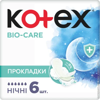 ó㳺  Kotex  㳺 Bio-Care Night 6 .