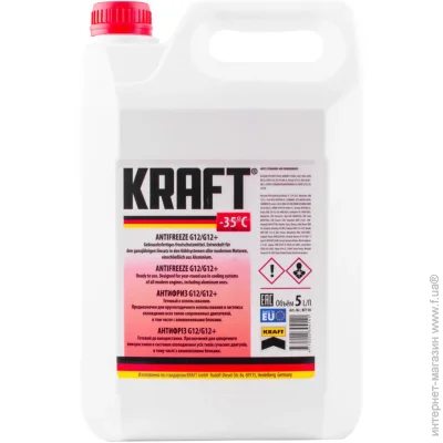 Антифриз готовий Kraft G12/G12+ -35° 5л червоний 5 л Антифриз готовий Kraft G12/G12+ -35° 5л червоний 5 л