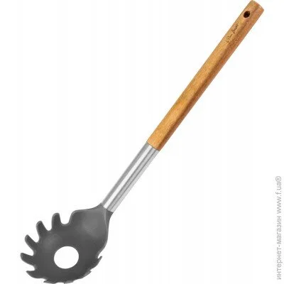 Ложка для спагеті Lamart Ложка для спагетті пластикова з дерев"яною ручкою WOOD LT3980 (LT3980) Ложка для спагеті Lamart Ложка для спагетті пластикова з дерев"яною ручкою WOOD LT3980 (LT3980)