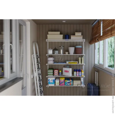 Larvij Гардеробная система комплект №1 Балкон белый Larvij Гардеробная система комплект №1 Балкон белый