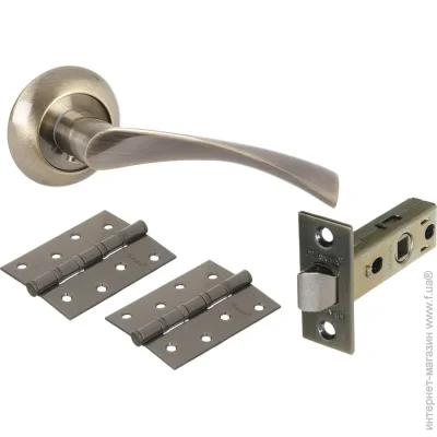 Latuna Комплект фурнитуры без запирания Flessa AB старая бронза с петлями Latuna Комплект фурнитуры без запирания Flessa AB старая бронза с петлями