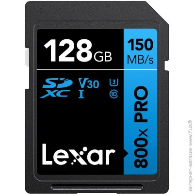  ' Lexar 128 GB SDXC High Performance 800x Pro UHS-I U3 V30 Class 10 (LSD0800P128G-BNNNG)