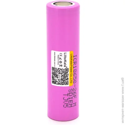 Liitokala  18650 Li-Ion 2600mah (2450-2650mah), 3.7V (2.75-4.2V), pink, PVC BOX Liitokala (Lii-26FM)