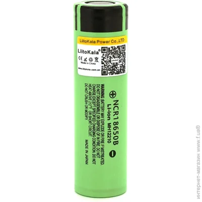 Liitokala  18650 Li-Ion Lii-34B, 3400mAh (3200-3400mAh), 3.7V (2.75-4.2V), Green, PVC BOX