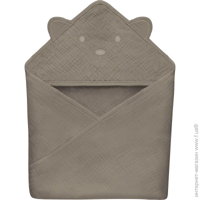  ,  () Lionelo MUSLIN HOODED TOWEL BEIGE CAPUCCINO
