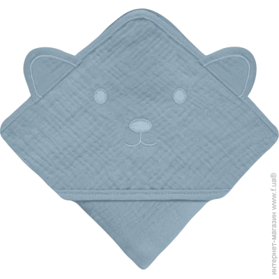  ,  () Lionelo MUSLIN HOODED TOWEL GREY SKY