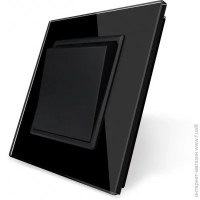 Livolo Одноклавишный выключатель черный стекло (VL-C7K1-12) Livolo Одноклавишный выключатель черный стекло (VL-C7K1-12)