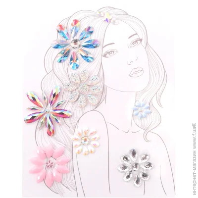 Набір косметики Lukky Стрази-наклейки для волосся Квіткова Феєрія Т18906 Набір косметики Lukky Стрази-наклейки для волосся Квіткова Феєрія Т18906