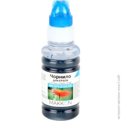  Makkon   Epson EcoTank L1110/L3100/L3150 (C13T00S24A) (103) 70  Makkon cyan (IMN-EPS-E103-70C) Cyan