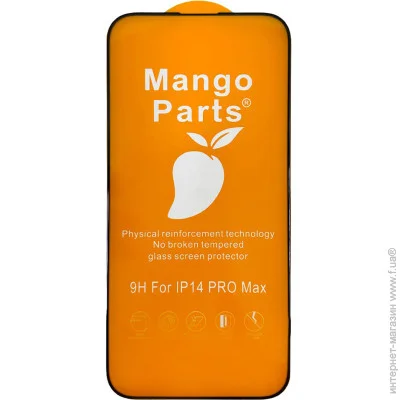 Mango Parts   Mango 9D Full Cover Tempered Glass  iPhone 14 Pro Max (Black)