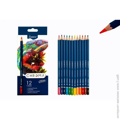 Marco Олівці 12 кольорів шестигранні,Chroma,8010-12CB,ТМ"Marco" (6951572931336) Marco Олівці 12 кольорів шестигранні,Chroma,8010-12CB,ТМ"Marco" (6951572931336)
