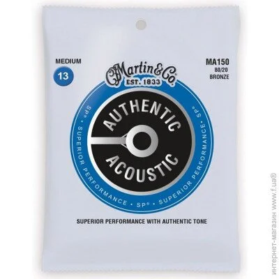   Martin Guitar     Martin MA150 80/20 Bronze Medium Acoustic Guitar Strings 13/56