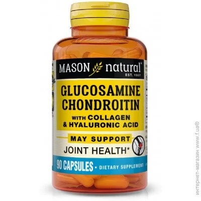   ,      , Glucosamine Chondroitin With Collagen & Hyaluronic Acid, Mason Natural, 90  (MAV14539)