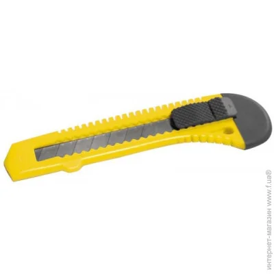 Строительный нож Mastertool Нож 18 мм пластиковый кнопочный фиксатор GM (17-0518) Строительный нож Mastertool Нож 18 мм пластиковый кнопочный фиксатор GM (17-0518)