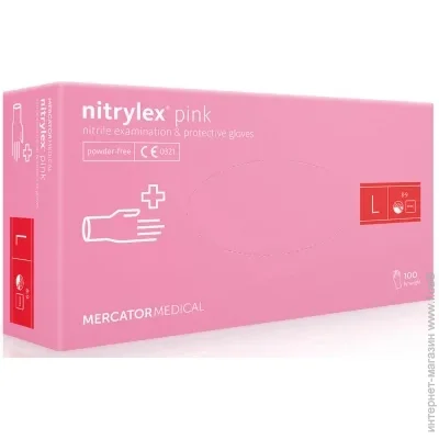    Mercator Medical Nitrylex Pink ͳ    L  100 . (5906615035343)