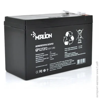    Merlion GP1272F2B/6008 12V/7.2Ah AGM Black