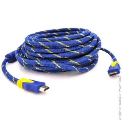   HDMI to HDMI 15.0m v1.4, OD-8.0mm Blue/Gold Merlion (YT-HDMI(M)/(M)NY/BL-15m)