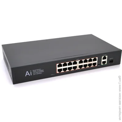  Merlion 16 POE 10/100 + 1 Single Fiber Tx 1310nm 20km + 2 RJ45 10/100/1000+    52V 4.8A