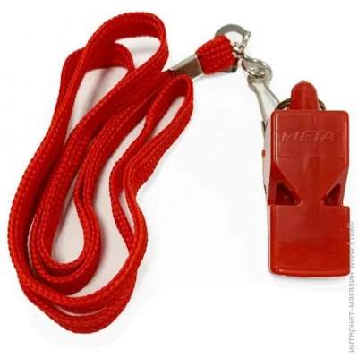 Meta Sport      Whistle plastic classic with lanyard   OFSM 1030001203