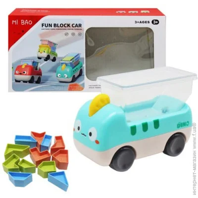 Mi Bao Машинка с блоками "Динозаврик" (бирюзовый), 228108 (CY-2203ABC) Mi Bao Машинка с блоками "Динозаврик" (бирюзовый), 228108 (CY-2203ABC)