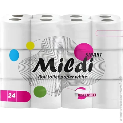 Туалетная бумага Mildi Smart двухслойная 24 шт (4820032451238) Туалетная бумага Mildi Smart двухслойная 24 шт (4820032451238)