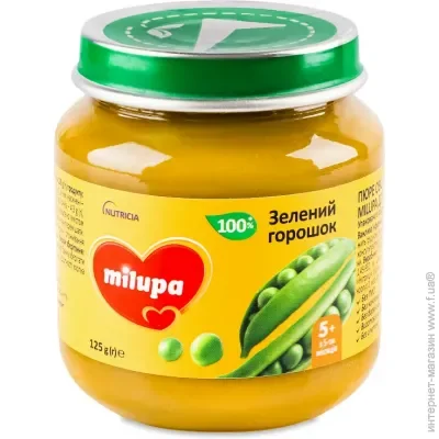 Пюре овочеве Milupa Зелений горошок 125 г (5900852060564) Пюре овочеве Milupa Зелений горошок 125 г (5900852060564)