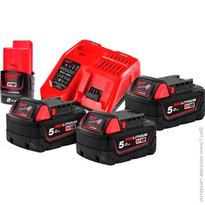 Акумулятори до електроінструменту + зарядний пристрій Milwaukee M18 NRG-503 (4933451423) Акумулятори до електроінструменту + зарядний пристрій Milwaukee M18 NRG-503 (4933451423)