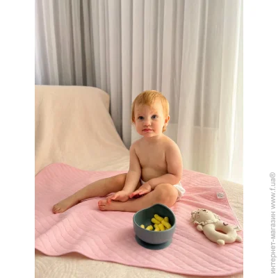 Дитяча непромокаюча пелюшка (органічна бавовна) 70*90, рожева Дитяча непромокаюча пелюшка (органічна бавовна) 70*90, рожева