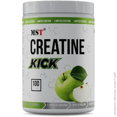  Mst Nutrition Creatine Kick 1000 g /100 servings/ Green Apple (000023662)