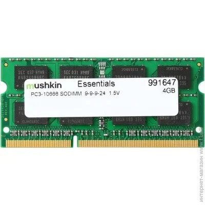       SoDIMM DDR3 4GB 1333 MHz Essentials Mushkin (991647)