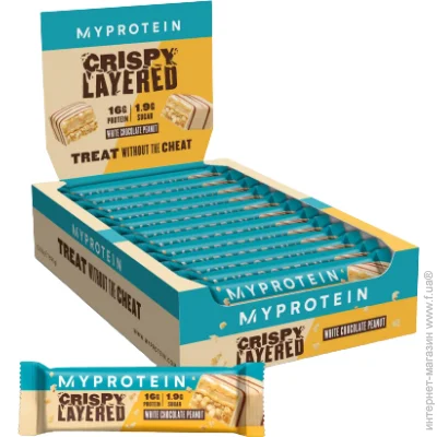 Myprotein Crispy Layered - 12x58g White Chocolate Peanut (100-97-1247238-20)